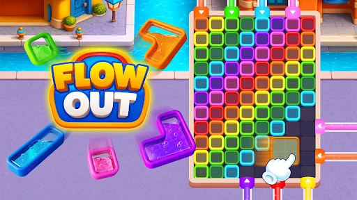ดาวน์โหลด Flow Out – Watery Factory ล่าสุด – เกมพัซเซิลคัดแยกสี ฟรี - Screenshot 7