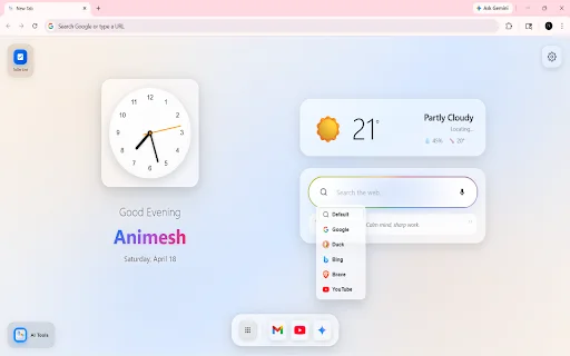 ดาวน์โหลด GNT: Glass New Tab – ปรับแต่งหน้าแท็บใหม่สไตล์ iOS ฟรี - Screenshot 5