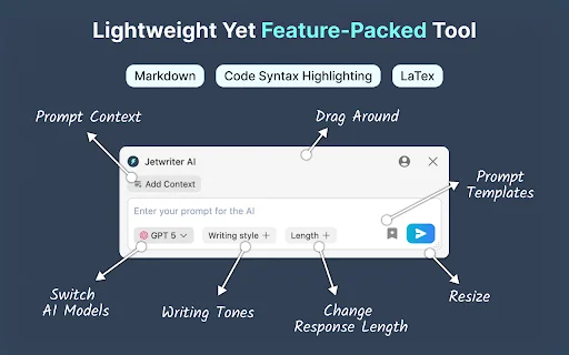 Jetwriter AI: ตัวช่วยเขียนอีเมลและสรุปเนื้อหาด้วย AI อัจฉริยะบนเบราว์เซอร์ - Screenshot 3