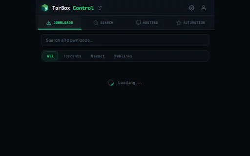 TorBox Control ดาวน์โหลดส่วนขยาย Chrome จัดการไฟล์ได้รวดเร็วและปลอดภัย - Screenshot 1