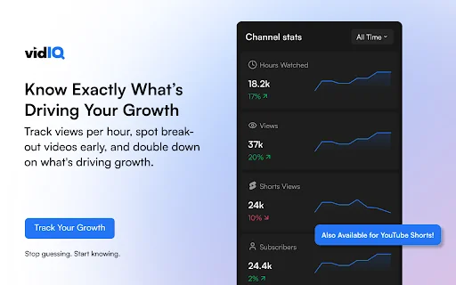 ดาวน์โหลด vidIQ Vision สำหรับ YouTube – ตัวช่วยวิเคราะห์และเพิ่มยอดวิว - Screenshot 2
