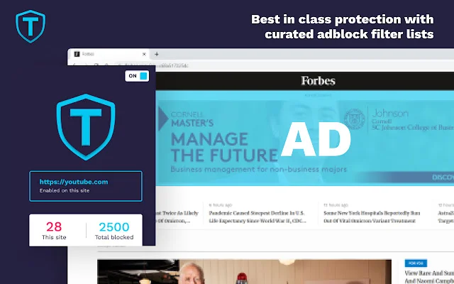 ดาวน์โหลด Tau adblock ล่าสุด – ป้องกันโฆษณาและป๊อปอัปฟรี - Screenshot 1