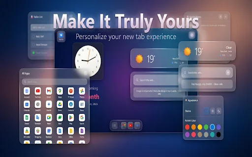 ดาวน์โหลด GNT: Glass New Tab – ปรับแต่งหน้าแท็บใหม่สไตล์ iOS ฟรี - Screenshot 3