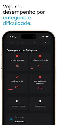 ดาวน์โหลด Simulado Detran 2026 ล่าสุด – ฝึกทำข้อสอบใบขับขี่บราซิลฟรี - Screenshot 4