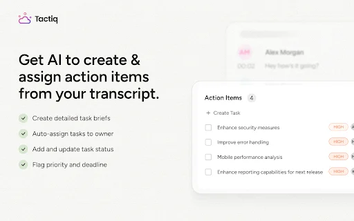 ดาวน์โหลด Tactiq: ตัวช่วยจดบันทึกการประชุมด้วย AI สำหรับ Google Meet, Zoom และ MS Teams - Screenshot 4