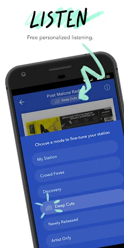 ดาวน์โหลด Pandora ล่าสุด – ฟังเพลงและพอดแคสต์ฟรีบนมือถือ - Screenshot 1