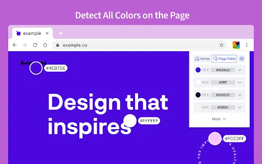Color Picker – Eyedropper Tool ดาวน์โหลดส่วนขยายฟรีใช้งานง่าย - Screenshot 2