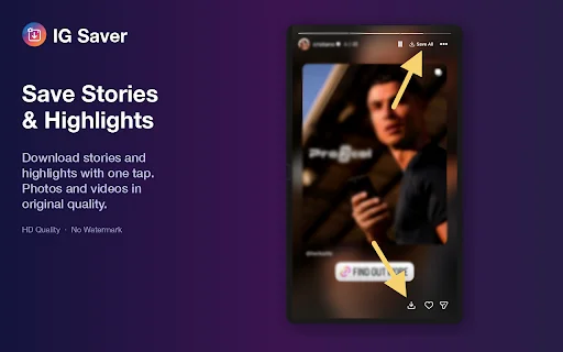 IG Saver 2026 – ดาวน์โหลดรูปภาพและวิดีโอ Instagram ฟรี ไม่ต้องล็อกอิน - Screenshot 4