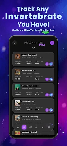 Arachnifiles: Pet Tracker ดาวน์โหลดแอปดูแลแมงมุมที่ดีที่สุด - Screenshot 1