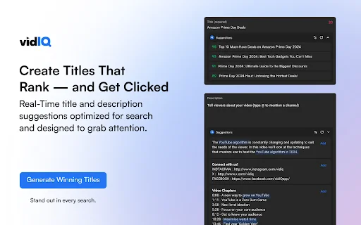 ดาวน์โหลด vidIQ Vision สำหรับ YouTube – ตัวช่วยวิเคราะห์และเพิ่มยอดวิว - Screenshot 1