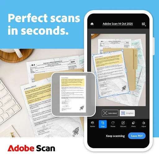 ดาวน์โหลด Adobe Scan AI PDF Scanner ล่าสุด – สแกนเอกสารและแปลงไฟล์เป็น PDF ฟรี - Screenshot 1