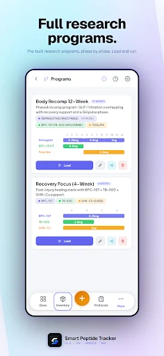 ดาวน์โหลด Smart Peptide Tracker ล่าสุด – จัดการบันทึกเปปไทด์มืออาชีพฟรี - Screenshot 3