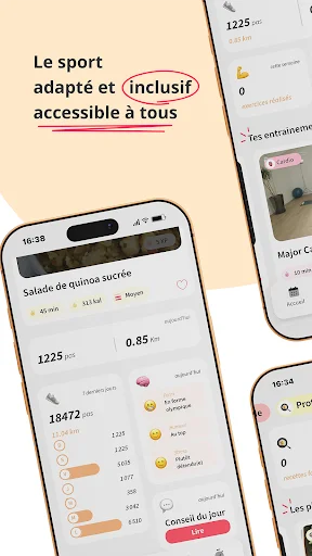 ดาวน์โหลด Kunto: Nutrition Sport Adapté ล่าสุด – ฟิตเนสและโภชนาการฟรี - Screenshot 1