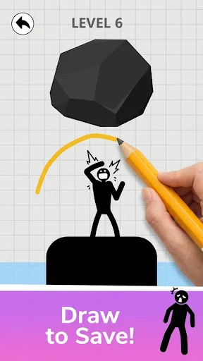 ดาวน์โหลด Save Stickman: Brain Draw Line ล่าสุด – เกมวาดเส้นฝึกสมองฟรี - Screenshot 1