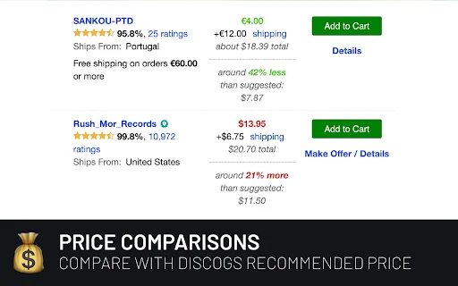 ดาวน์โหลด Discogs Enhancer: เครื่องมือจัดการแผ่นเสียงครบวงจร พร้อมโหมดมืด - Screenshot 3