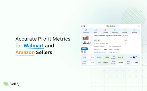 ดาวน์โหลด Sellify ล่าสุด – เครื่องมือวิเคราะห์ข้อมูล Amazon และ Walmart - Screenshot 1