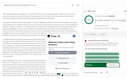 ดาวน์โหลด Duey.ai ส่วนขยายพิมพ์งานอัตโนมัติสำหรับ Google Docs ฟรี - Screenshot 1