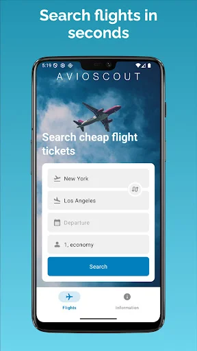 ดาวน์โหลด AvioScout – ค้นหาตั๋วเครื่องบินราคาถูก จองที่พักและรถเช่าล่าสุด - Screenshot 1