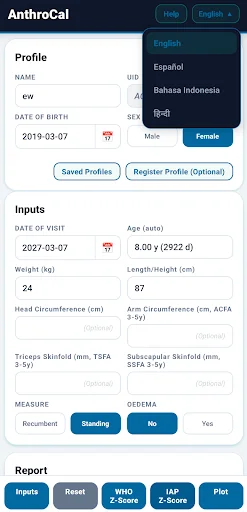 ดาวน์โหลด AnthroCal แอปคำนวณการเจริญเติบโตเด็ก แม่นยำ ฟรี - Screenshot 1
