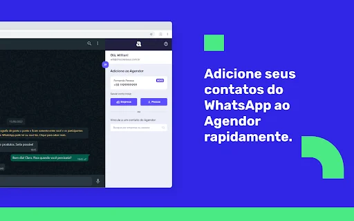 ส่วนขยาย Agendor CRM สำหรับ WhatsApp Web – จัดการงานขายได้ง่ายขึ้นฟรี - Screenshot 2
