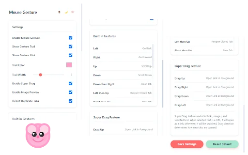 ดาวน์โหลด Mouse Gesture ส่วนขยายเบราว์เซอร์ฟรี – เพิ่มประสิทธิภาพการท่องเว็บ - Screenshot 2