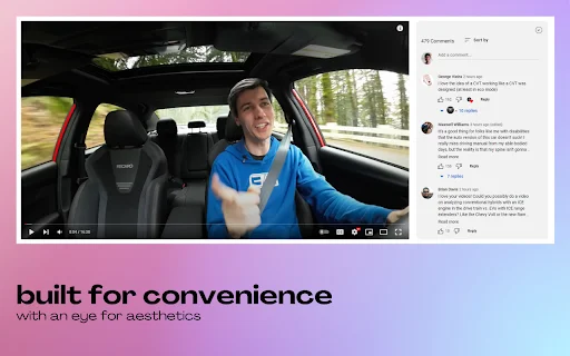 Sidesy: อ่านคอมเมนต์ YouTube ด้านข้างได้ง่ายๆ ดาวน์โหลดส่วนขยายล่าสุดฟรี - Screenshot 1