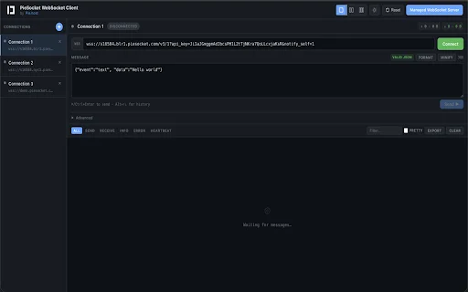 ดาวน์โหลด PieSocket – เครื่องมือทดสอบ WebSocket & SocketIO ฟรี - Screenshot 1