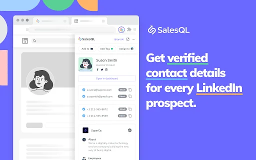 SalesQL – ค้นหาอีเมลและเบอร์โทรศัพท์บน LinkedIn ฟรี ใช้งานง่าย แม่นยำ - Screenshot 1