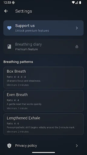 ดาวน์โหลด Just Breathe Now ล่าสุด – ฝึกลมหายใจแบบ Box Breathing ฟรี - Screenshot 5