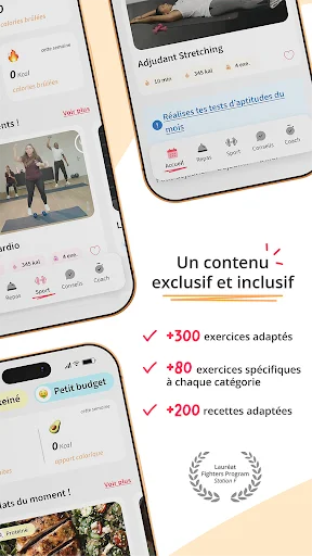 ดาวน์โหลด Kunto: Nutrition Sport Adapté ล่าสุด – ฟิตเนสและโภชนาการฟรี - Screenshot 2
