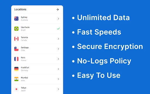ดาวน์โหลด 1VPN ฟรี – ส่วนขยาย VPN ที่เร็วและปลอดภัยที่สุดสำหรับ Chrome - Screenshot 2