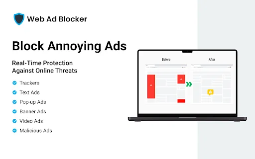 ดาวน์โหลด Web Ad Blocker ล่าสุด – บล็อกโฆษณาและปกป้องความเป็นส่วนตัวฟรี - Screenshot 1