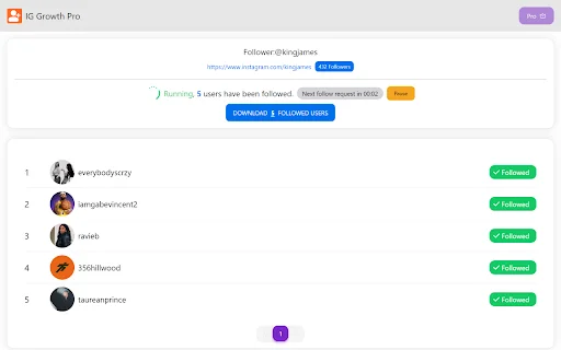 ดาวน์โหลด IG Growth Pro ล่าสุด – เครื่องมือช่วยเพิ่มผู้ติดตาม Instagram อัตโนมัติ - Screenshot 3