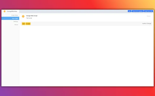 ดาวน์โหลด OrangeMonkey ล่าสุด – ตัวจัดการ Userscript ยอดนิยมสำหรับ Chrome - Screenshot 1