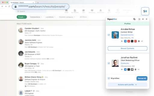 ดาวน์โหลด SignalHire ล่าสุด – ค้นหาเบอร์โทรและอีเมลแบบเรียลไทม์ฟรี - Screenshot 2