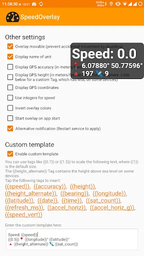 ดาวน์โหลด Speed Overlay ล่าสุด – มาตรวัดความเร็วบนหน้าจอ ฟรี - Screenshot 3