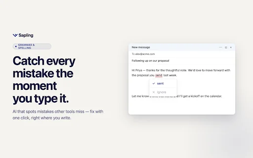 ดาวน์โหลด Sapling Grammar Checker – ตัวช่วยเขียนภาษาอังกฤษอัจฉริยะ - Screenshot 1