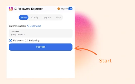 IG Followers Exporter ดาวน์โหลดเวอร์ชันล่าสุด – ส่งออกข้อมูลผู้ติดตามฟรี - Screenshot 1