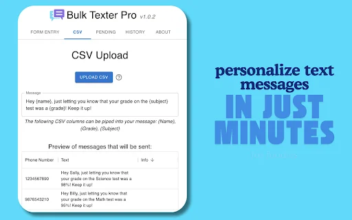 Bulk Texter Pro – ส่งข้อความจำนวนมากอย่างมืออาชีพ ประหยัดเวลาสูงสุด - Screenshot 1