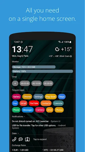 ดาวน์โหลด AIO Launcher ล่าสุด – ปรับแต่งหน้าจอได้ดั่งใจ ใช้งานง่ายและรวดเร็ว - Screenshot 1