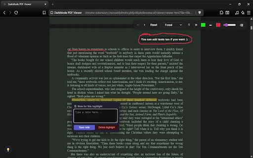 Eclipse PDF – โปรแกรมอ่าน PDF โหมดมืดและจดบันทึกฟรีสำหรับ Chrome - Screenshot 2