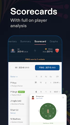 ดาวน์โหลด CREX – Just Cricket ล่าสุด – อัปเดตผลคะแนนคริกเก็ตสดฟรี - Screenshot 5