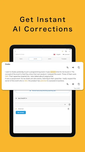ดาวน์โหลด LangJournal: Language Diary ล่าสุด – ฝึกเขียนภาษาด้วย AI ฟรี - Screenshot 10