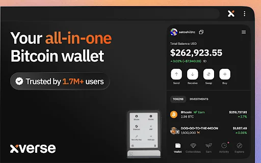 ดาวน์โหลด Xverse: กระเป๋าเงิน Bitcoin ที่ดีที่สุด – รองรับ Ordinals และ Runes - Screenshot 1
