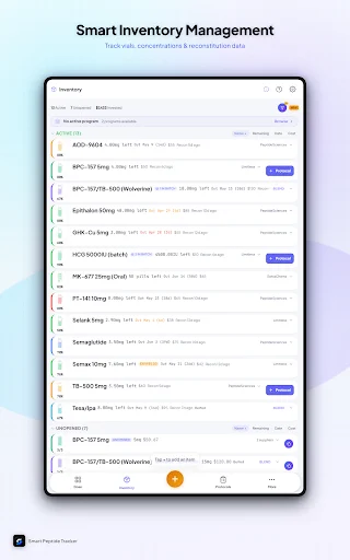 ดาวน์โหลด Smart Peptide Tracker ล่าสุด – จัดการบันทึกเปปไทด์มืออาชีพฟรี - Screenshot 17