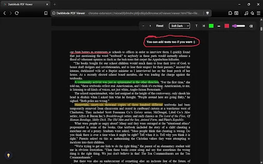 Eclipse PDF – โปรแกรมอ่าน PDF โหมดมืดและจดบันทึกฟรีสำหรับ Chrome - Screenshot 4