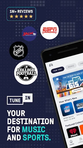 ดาวน์โหลด TuneIn Radio ล่าสุด – ฟังวิทยุสด กีฬา และข่าวสารฟรี - Screenshot 1