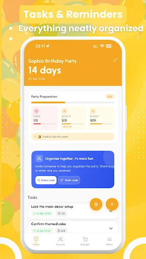 ดาวน์โหลด Fiesta: Party Invitation Plan ล่าสุด – จัดการรายชื่อแขกและคำเชิญฟรี - Screenshot 3