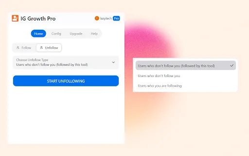 ดาวน์โหลด IG Growth Pro ล่าสุด – เครื่องมือช่วยเพิ่มผู้ติดตาม Instagram อัตโนมัติ - Screenshot 2