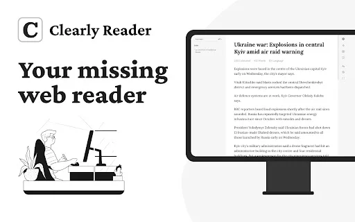ดาวน์โหลด Clearly Reader – ส่วนขยายเบราว์เซอร์อ่านบทความและสรุปข้อมูล AI ฟรี - Screenshot 1